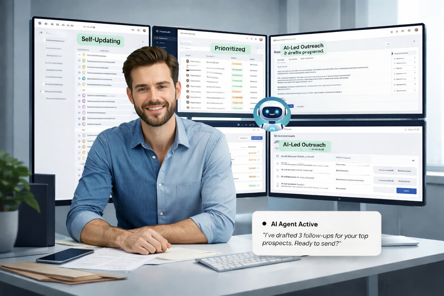 Professional using PanaceaX CRM dashboards